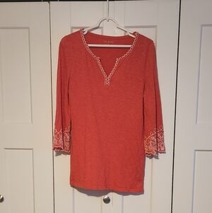 Talbots Vibrant Coral Cotton Top